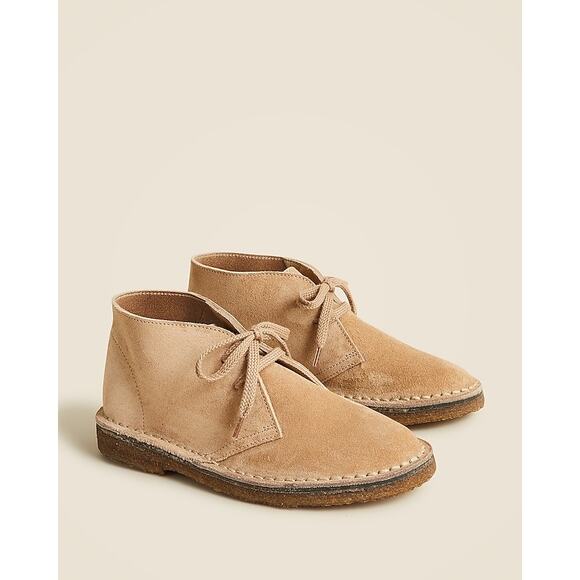 J Crew Crewcuts leather suede boots ' 1990 MacAlister in camel: Big Kid size K5 - Picture 1 of 12